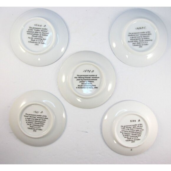 Vintage Pemberton & Oakes Miniature Decorative Plates by Donald Zolan Set of 5 - Picture 8 of 12